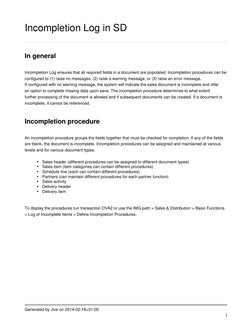 SAP SD Incompletion Log Configuration | PDF | Delivery (Commerce ...