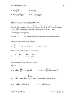 Spc Formula Example SPC Calculations | PDF | Standard Deviation | Statistical Theory