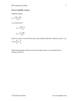 Spc Formula Example SPC Calculations | PDF | Standard Deviation | Statistical Theory