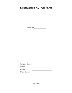 Page 2 of 10
EMERGENCY ACTION PLAN 
 
 
 
 
 
 
 
 
 
 
 
Current Date _______________