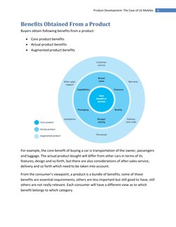6 
Product Development: The Case of LG Mobiles 
Benefits Obtained From a Product 
Buyers obtain following benefits from a p