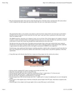 Names of parts
Place the polypropylene fabric disks into the outside threaded portion of the PVC reducer and thread the other