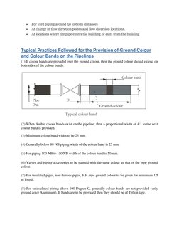  
For yard piping around 50 to 60 m distances 
 
At change in flow direction points and flow diversion locations. 
 
At lo