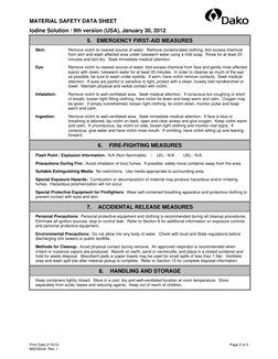 MATERIAL SAFETY DATA SHEET 
 
 
Iodine Solution / 9th version (USA), January 30, 2012 
 
Print Date 2/15/12   
Page 2 of 5