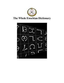 The Whole Enochian Dictionary | PDF
