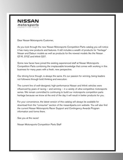 Nismo Motorsports Catalog 2010 | PDF | Business | Technology