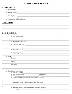 Patrol Order Format Patrol Order Format Guide | PDF