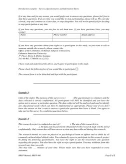 Survey Introduction Examples for Research | PDF | Survey Methodology ...