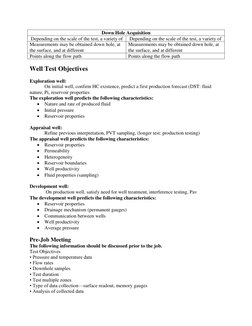 Down Hole Acquisition 
 Depending on the scale of the test, a variety of 
 Depending on the scale of the test, a variety of