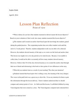 Lesson Plan Reflection and Insights | PDF | Lesson Plan | Teaching