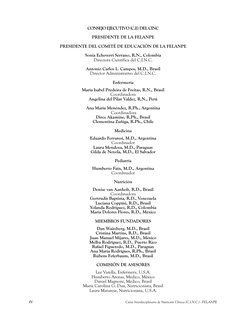 IV
Curso Interdisciplinario de Nutrición Clínica (C.I.N.C.) - FELANPE
CONSEJO EJECUTIVO (c.E) del CINC
Presidente de la FEL