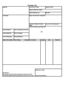 Export Packing List Template | PDF | Service Industries | Supply Chain ...