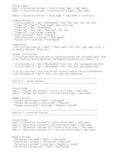 String Format : 
Type 1 : [Directory String] + (inurl:)[file type] + [mp3 name] 
Type 2 : [Directory String] + (intitle:)[fil