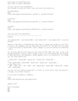 free "name of object"download 
free "name of object download" 
Or just look for the filename(s). 
and instead of using the in