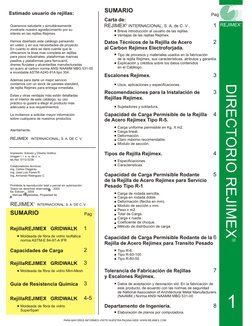 Estimado usuario de rejillas:
Queremos saludarle y simultáneamente
mostrarle nuestro agradecimiento por su
interés en las rej