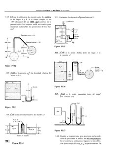 PRINCIPIOS 
 DE 
 DE FLUIDOS
3.12. Calcule la diferencia de presión entre los 
de los tanques A y B. Si el sistema completo s