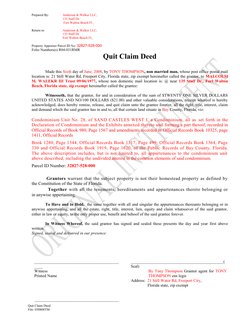 Prepared By: 
Anderson & Walker LLC,
                      
135 Staff Dr.
                      
 Fort Walton Beach Fl. 
Retu