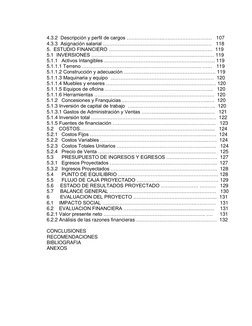 4.3.2  Descripción y perfil de cargos ………………….…………………………   107 
4.3.3  Asignación salarial …………………………………………………………   118