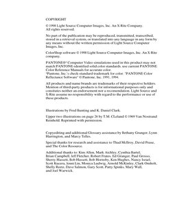 COPYRIGHT
© 1998 Light Source Computer Images, Inc. An X-Rite Company.
All rights reserved.
No part of the publication may be