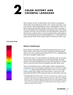 THE SPECTRUM
7
12
COLOR HISTORY AND 
COLORFUL LANGUAGE
2
Why a history lesson? As this Primer starts with no assumptions 
abo