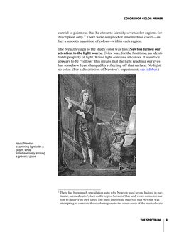 THE SPECTRUM
8
COLORSHOP COLOR PRIMER
careful to point out that he chose to identify seven color regions for 
description onl