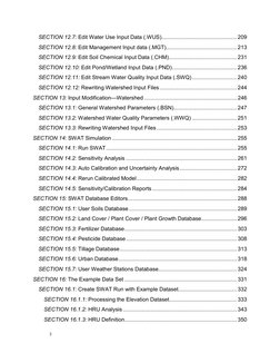 3 
SECTION 12.7: Edit Water Use Input Data (.WUS)................................................. 209 
SECTION 12.8: Edit Ma