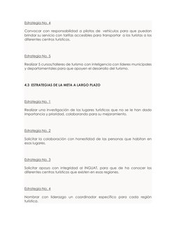 Estrategia No. 4 
Convocar con responsabilidad a pilotos de  vehículos para que puedan 
brindar su servicio con tarifas acces