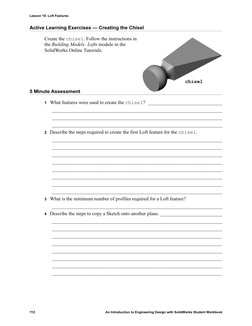 Lesson 10: Loft Features
112
An Introduction to Engineering Design with SolidWorks Student Workbook
Active Learning Exercises