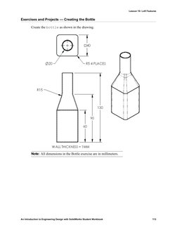 Lesson 10: Loft Features
An Introduction to Engineering Design with SolidWorks Student Workbook
113
Exercises and Projects —