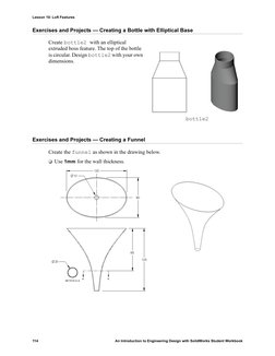 Lesson 10: Loft Features
114
An Introduction to Engineering Design with SolidWorks Student Workbook
Exercises and Projects —