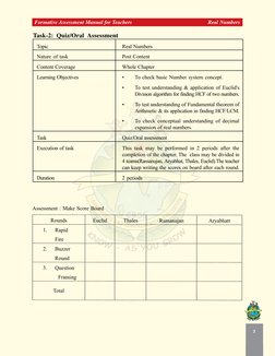 1
 7RILQGWKHFRQGLWLRQRQUDWLRQDOQXPEHUVWRKDYHWHUPLQDWLQJGHFLPDOH[SDQVLRQ
Suggested Formative Assessment tasks
Tas