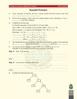 1
 7RILQGWKHFRQGLWLRQRQUDWLRQDOQXPEHUVWRKDYHWHUPLQDWLQJGHFLPDOH[SDQVLRQ
Suggested Formative Assessment tasks
Tas