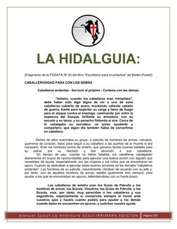M a n u a l  S c o u t  L a  A v e n t u r a  S c o u t / P R I M E R A  E D I C I O N  
Página 276 
 
LA HIDALGUIA: 
(Frag