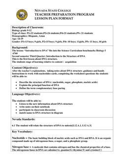 Introduction to DNA Structure Lesson Plan | PDF | Nucleic Acids ...