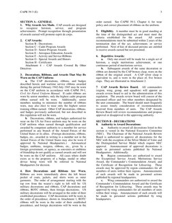Capr Sample CAP Medal and Award Regulations | PDF | Awards And Decorations Of The ...