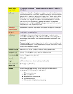 Patient Safety 
Goal  No. 2 
To implement the WHO’s   1st Global Patient Safety Challenge: “Clean Care is 
Safer Care” 
Ratio