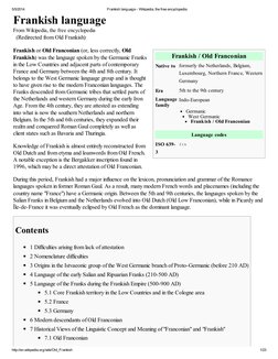 5/5/2014
Frankish language (http://en.wikipedia.org/wiki/Language) - Wikipedia, the free encyclopedia
http://en.wikipedia.org