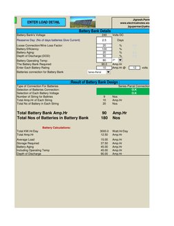 (http://www.el (http://www.electricalnotes.wordpress.com/)ectricalnotes.wordpress.com/)Battery Bank's Voltage
240
Volts DC
L