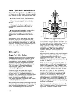 1−2
Valve Types and Characteristics
The control valve regulates the rate of fluid flow as
the position of the valve plug or d