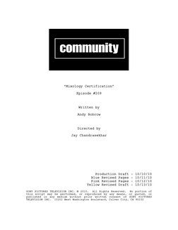 “Mixology Certification” 
 
Episode #209 
 
 
 
Written by 
 
Andy Bobrow 
 
 
 
Directed by 
 
Jay Chandrasekh