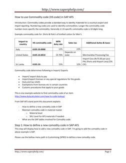 Managing Commodity Codes in SAP AFS | PDF | Commodity | Tax Exemption