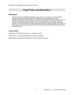 SCSI RAS Tools High-Level Design for Linux 2.4 
 
ii 
HLD Rev. 1.2 - 21/Jan/03 03:56 PM 
Legal Notices and Disclaimers 
 
Dis