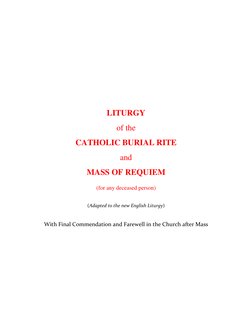 Catholic Burial Rite Liturgy Guide | PDF | Mass (Liturgy) | Baptism