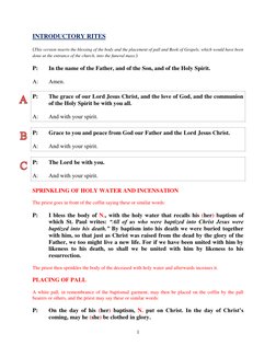 Catholic Burial Rite Liturgy Guide | PDF | Mass (Liturgy) | Baptism