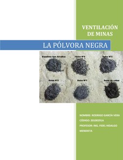 VENTILACIÓN 
DE MINAS 
NOMBRE: RODRIGO GARCÍA VERA 
CÓDIGO: 20100291A 
PROFESOR: ING. FID
