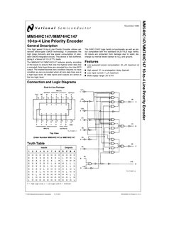 74147 Priority Encoder Datasheet | PDF | Cmos | Digital Technology