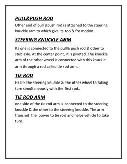 PULL&PUSH ROD                                                 
Other end of pull &push rod is attached to the steering 
knuck
