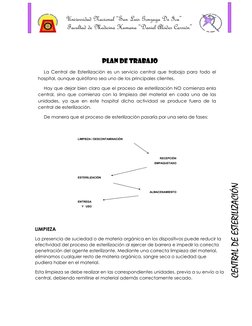 Universidad Nacional “San Luis Gonzaga De Ica” 
Facultad de Medicina Humana “Daniel Alcides Carrión” 
 
CENTRAL DE ESTERILI