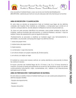 Universidad Nacional “San Luis Gonzaga De Ica” 
Facultad de Medicina Humana “Daniel Alcides Carrión” 
 
CENTRAL DE ESTERILI