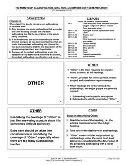 HS/AHTN/TCCP, CLASSIFICATION, GIRs, ROO, and IMPORT DUTY DETERMINATION 
 (20 November 2013) 
 
 
 
 
 
ENG’R ART D. BERNARDIN